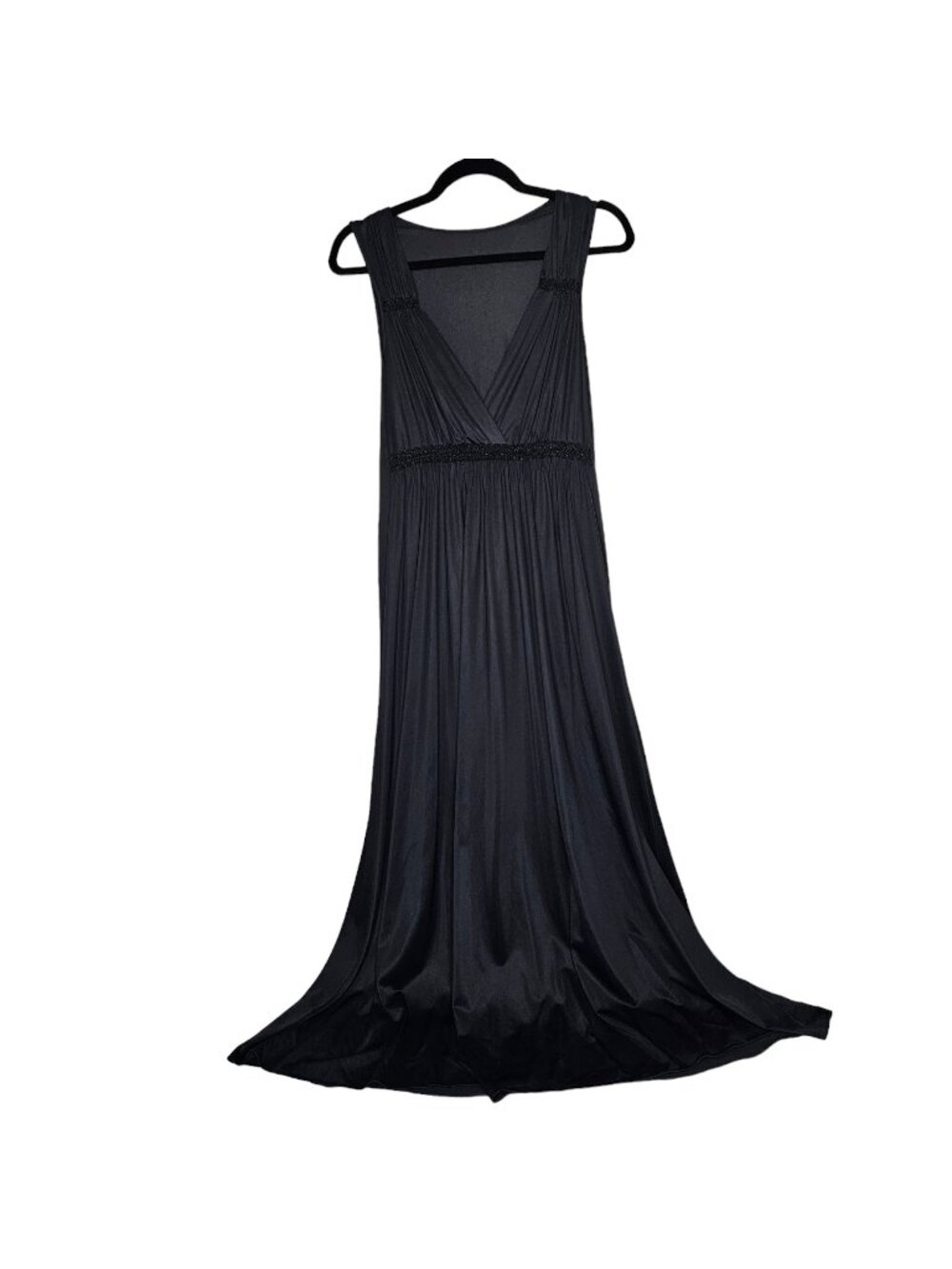 VTG Size XS S Black Nyon Maxi Dress Babydoll Nightgown Grunge WhimsiGoth Witchy